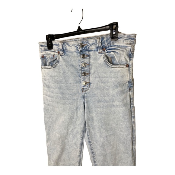 American Eagle AE Next Level Stretch High Waist Button Fly Flare Jeans Size 14R - Picture 3 of 11
